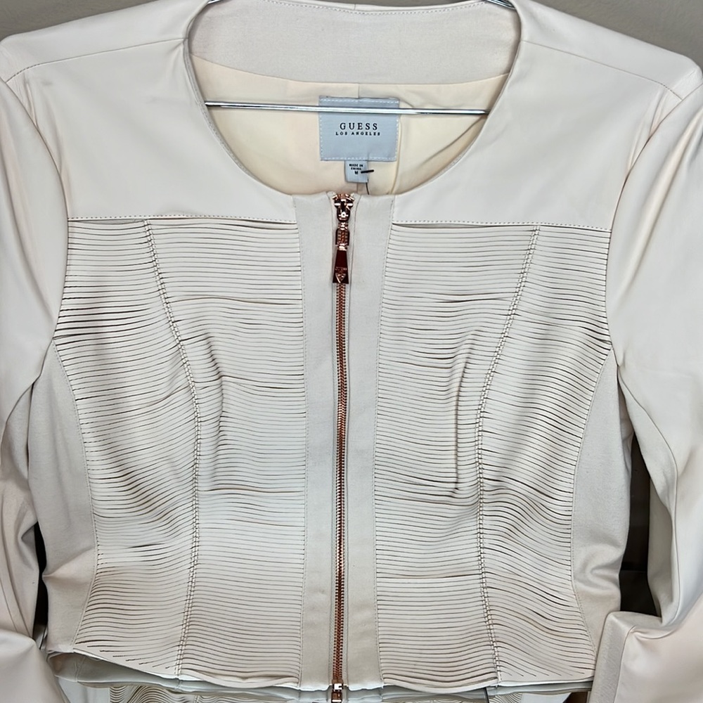 Guess Laser Cut out Leather Jacket - Picture 16 of 17